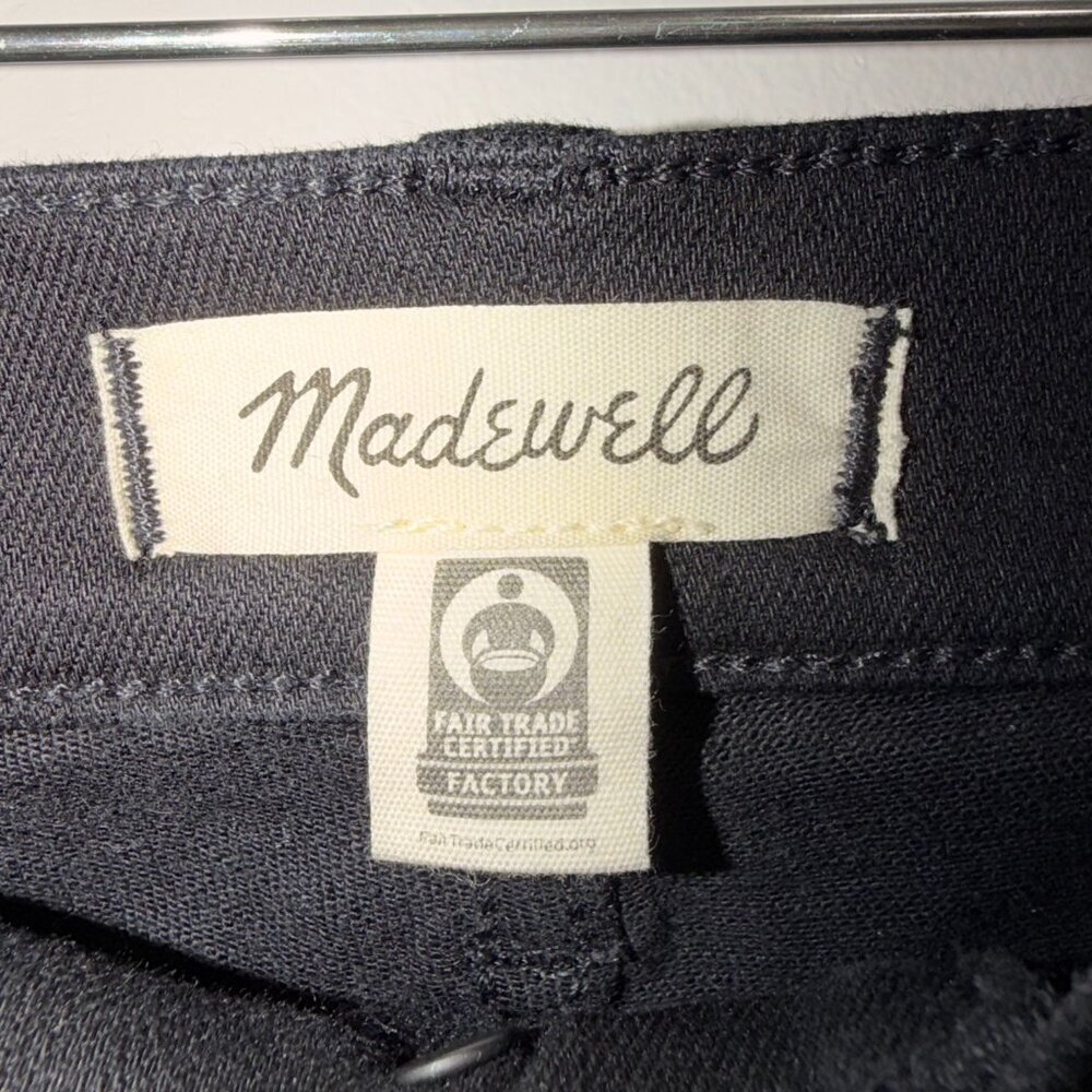 Madewell Mid-Rise Kick Out Crop Jeans 28P Black Magic Stretch Denim Petite - Picture 2 of 8
